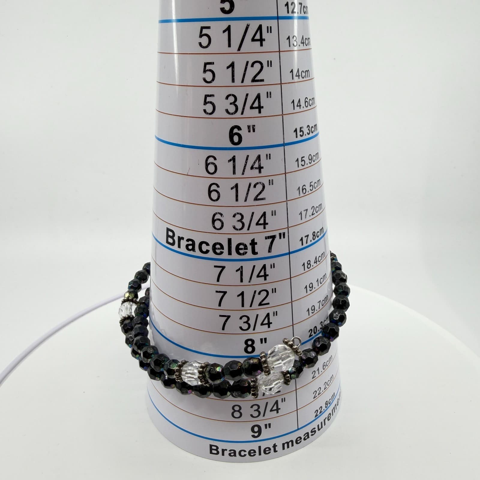 Gothic Black Iridescent Wrap Bracelet Celestial Beaded Crystal Statement Gift - Thumbnail 8