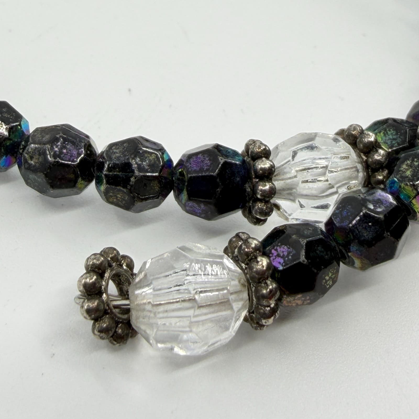 Gothic Black Iridescent Wrap Bracelet Celestial Beaded Crystal Statement Gift - Thumbnail 5