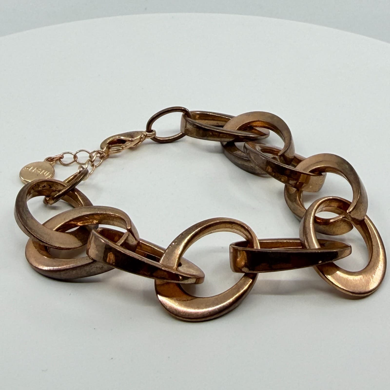 Alfani Rose Gold Tone Chunky Link Bracelet Statement Heavy Layering Gift Classic - Thumbnail 3