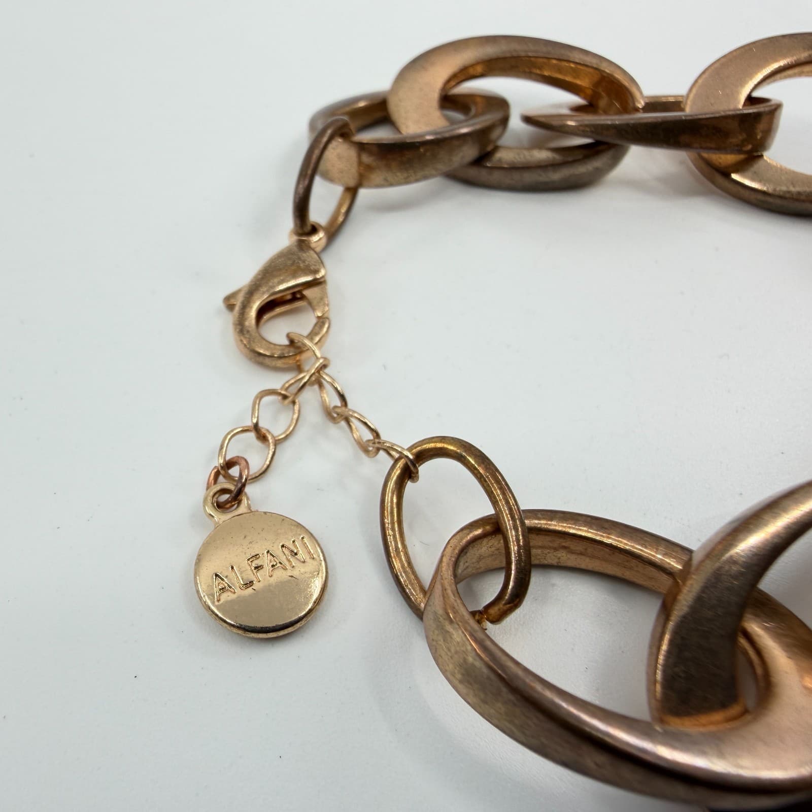 Alfani Rose Gold Tone Chunky Link Bracelet Statement Heavy Layering Gift Classic - Thumbnail 4