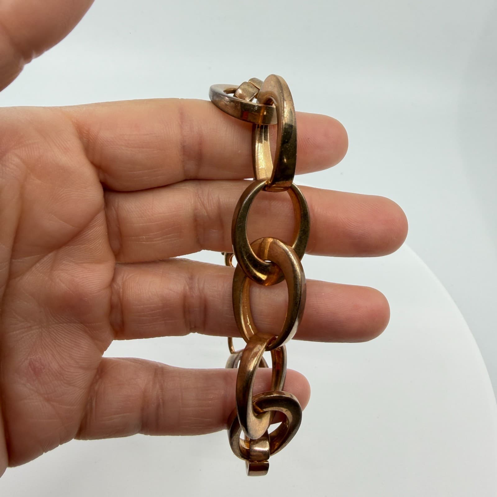 Alfani Rose Gold Tone Chunky Link Bracelet Statement Heavy Layering Gift Classic - Thumbnail 7