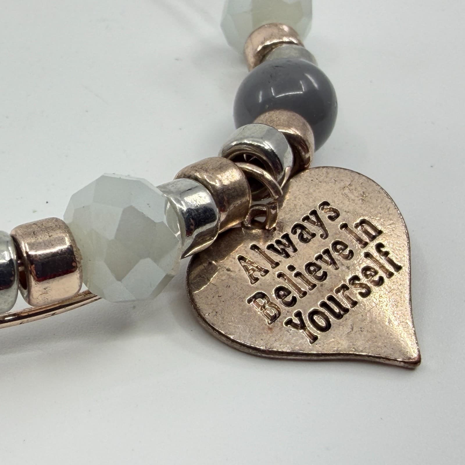 Inspirational Charm Bangle Bracelet Stronger Tougher Believe In Yourself Gift - Thumbnail 6