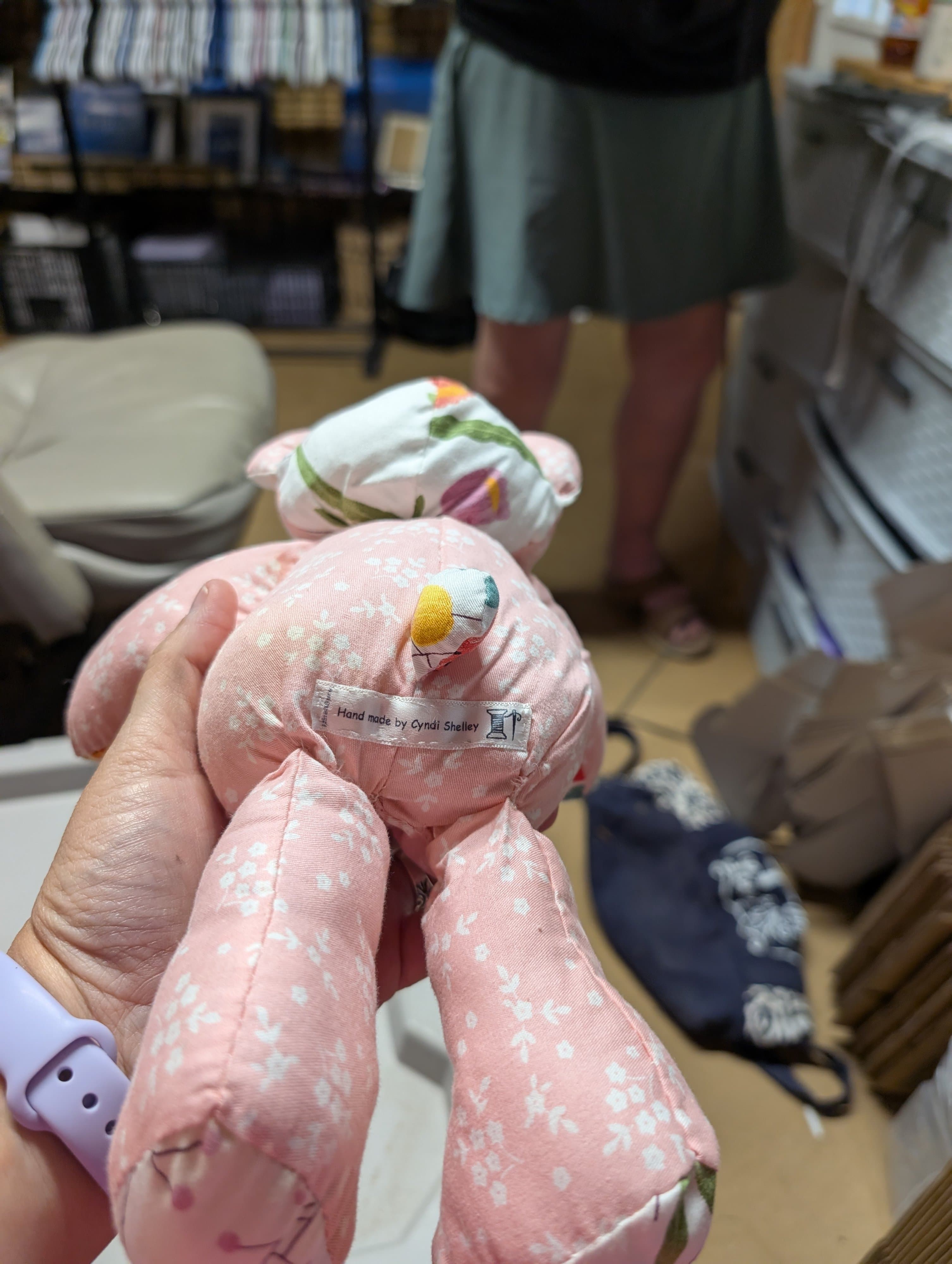 Handmade Floral Teddy Bear by Cyndi Shelley - Thumbnail 3