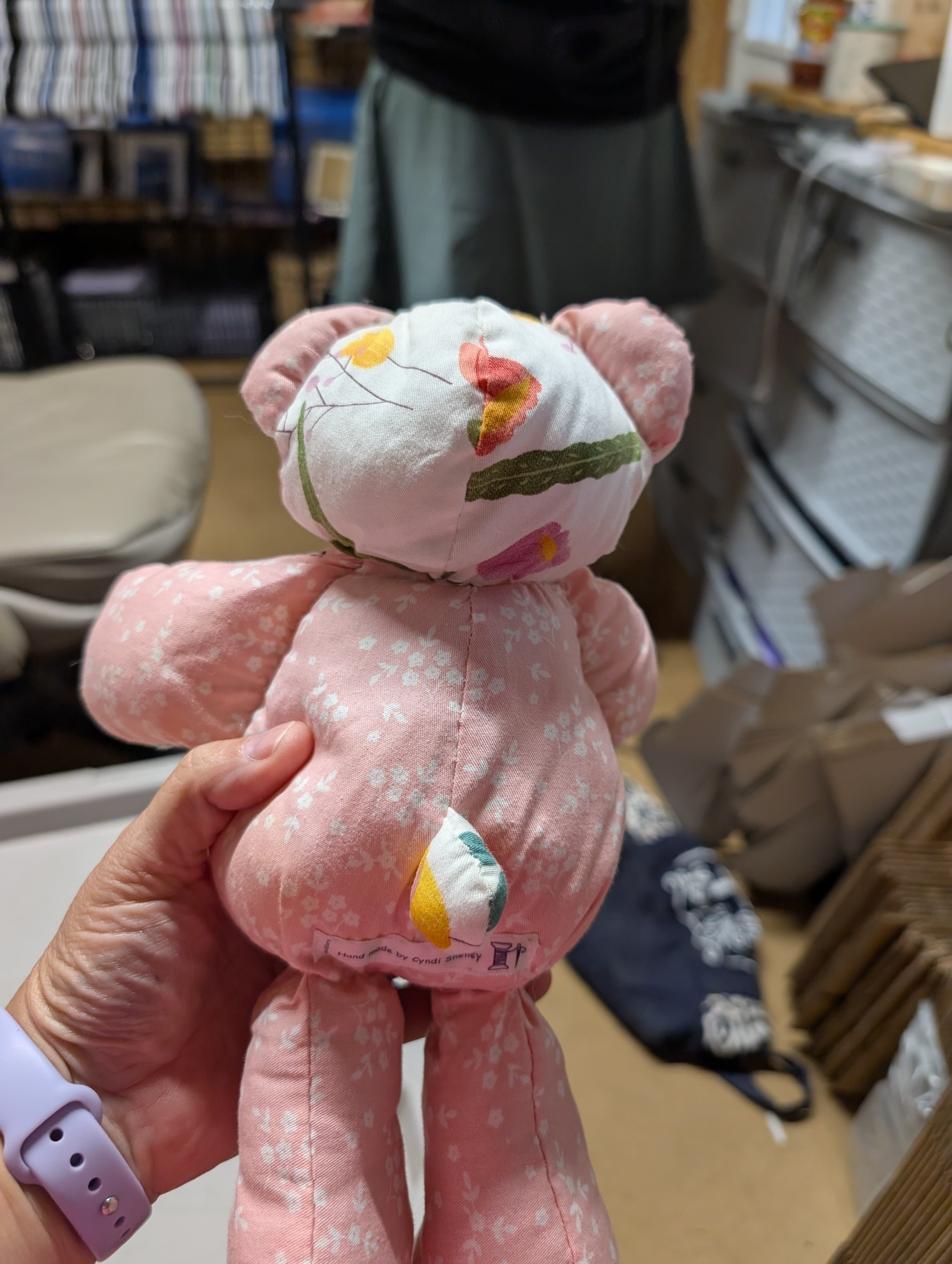 Handmade Floral Teddy Bear by Cyndi Shelley - Thumbnail 4