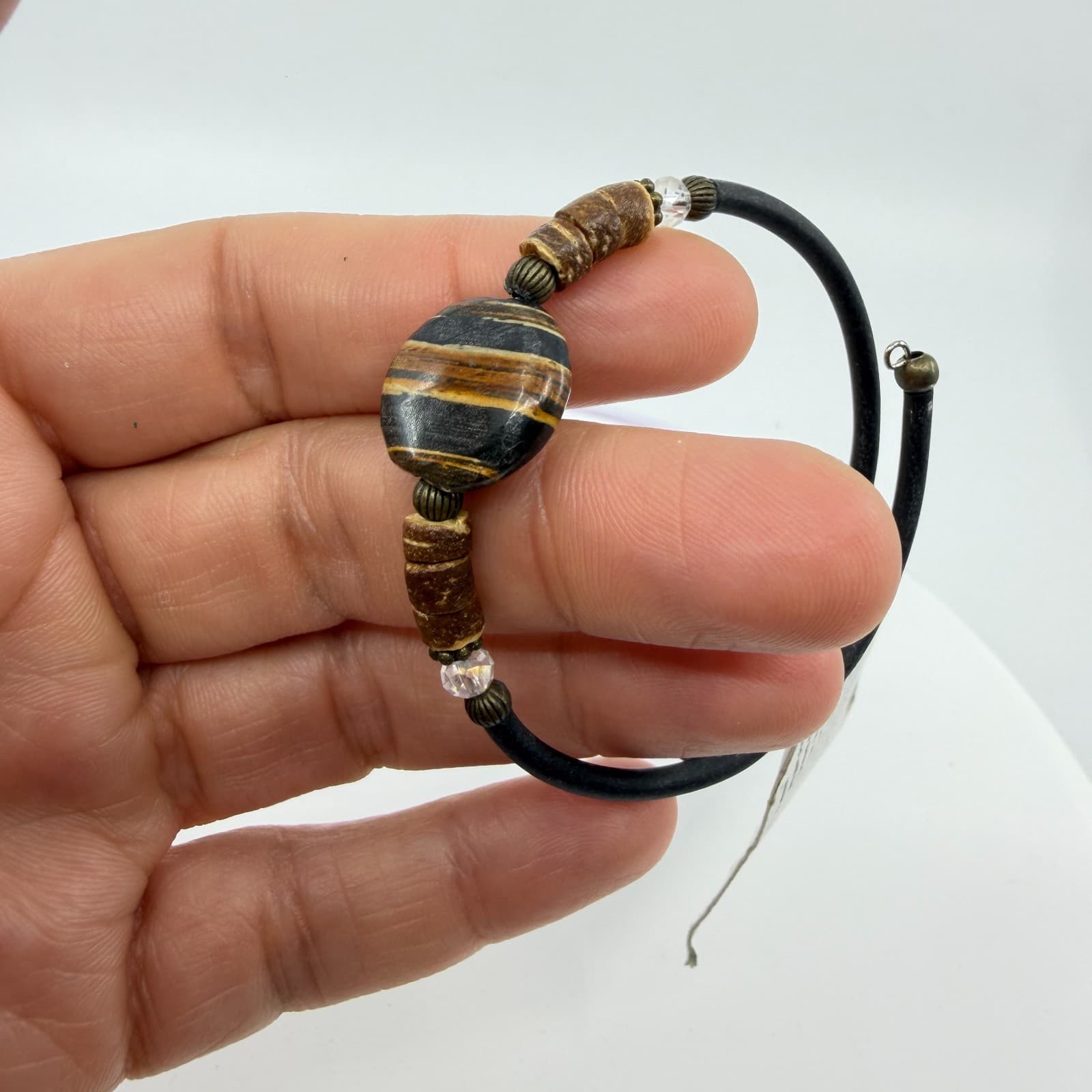 Luzluna Import Tiger Eye Crystal Memory Wire Wrap Bracelet Cottagecore Boho Gift - Thumbnail 8