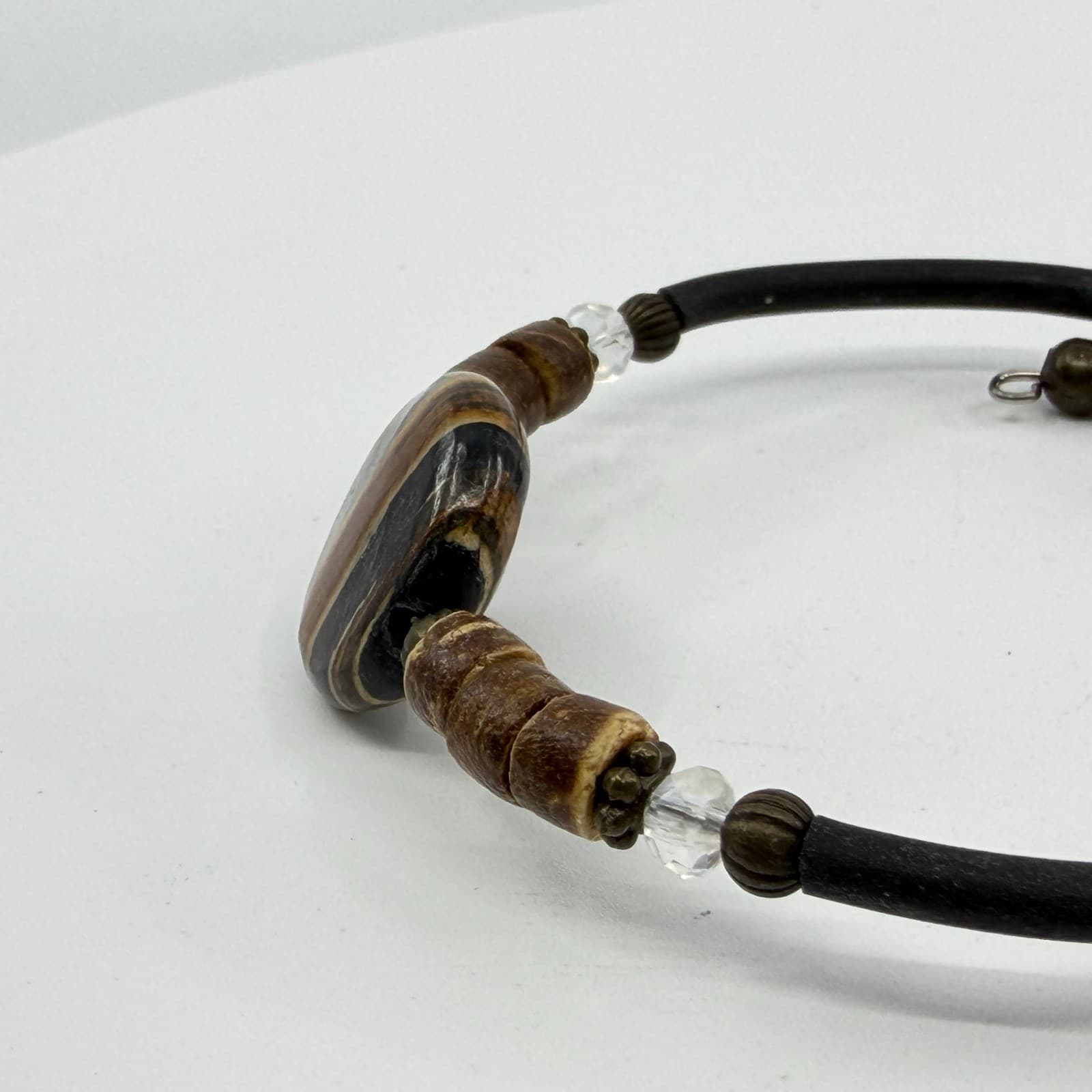 Luzluna Import Tiger Eye Crystal Memory Wire Wrap Bracelet Cottagecore Boho Gift - Thumbnail 6