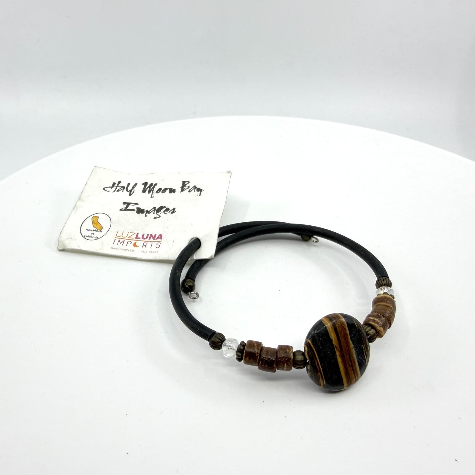 Luzluna Import Tiger Eye Crystal Memory Wire Wrap Bracelet Cottagecore Boho Gift - Thumbnail 2