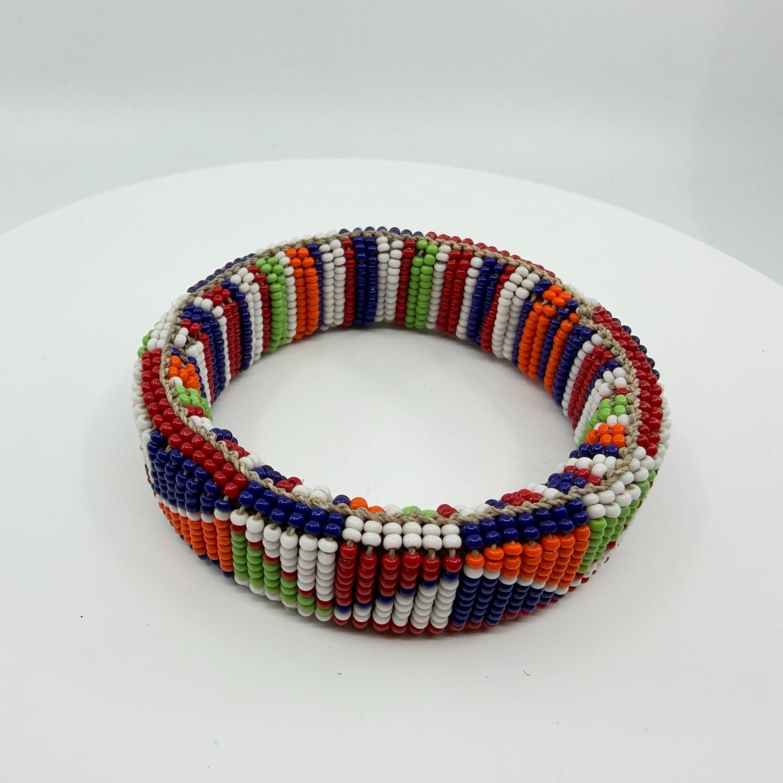 Boho Colorful Seed Bead Chunky Bangle Cuff Bracelet Festival Gift Statement - Thumbnail 2