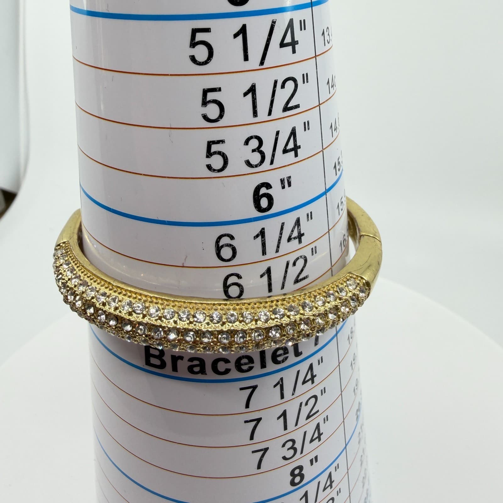 Chunky Gold Tone Rhinestone Pave Hinged Bangle Bracelet Crystal Statement Gift - Thumbnail 12