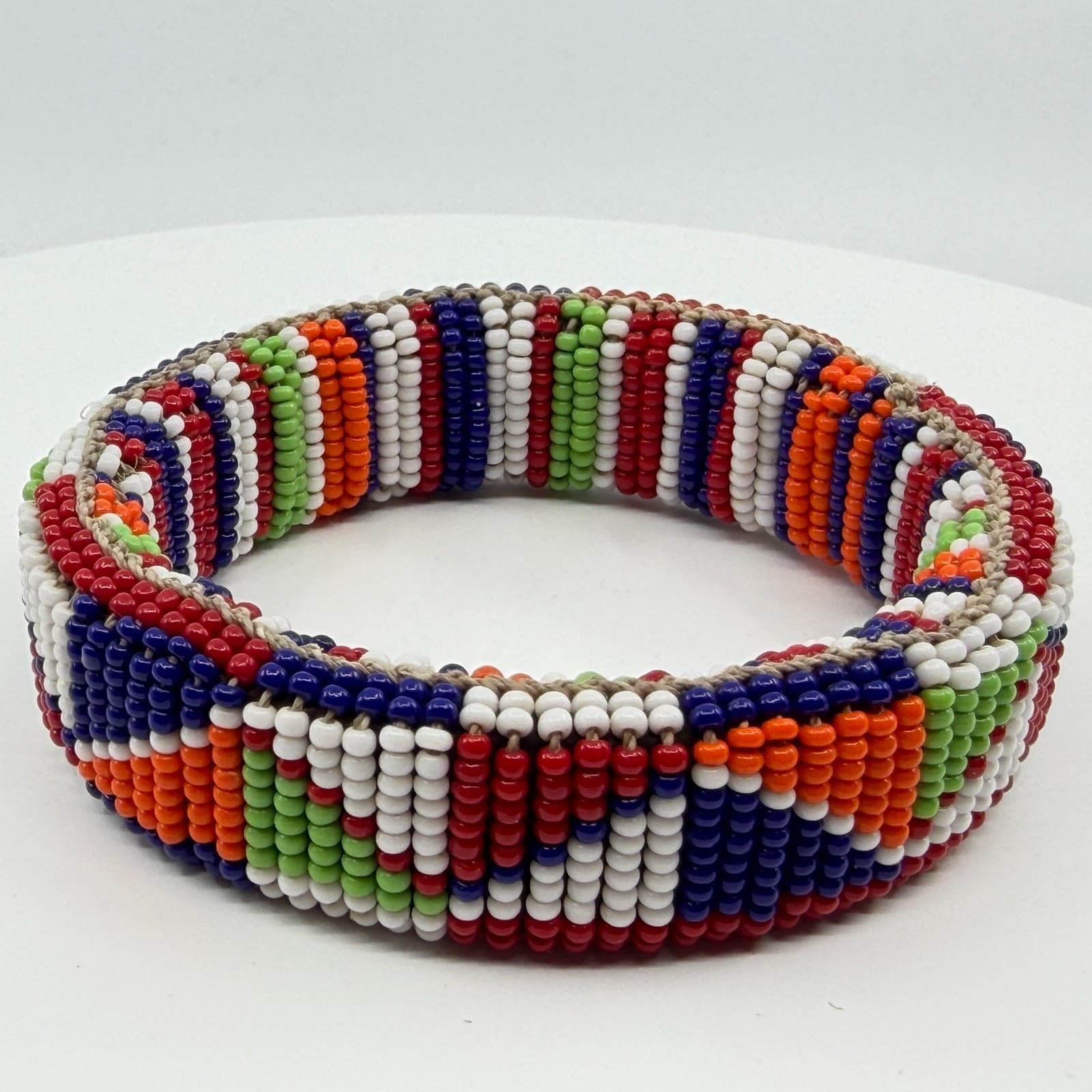 Boho Colorful Seed Bead Chunky Bangle Cuff Bracelet Festival Gift Statement - Thumbnail 5