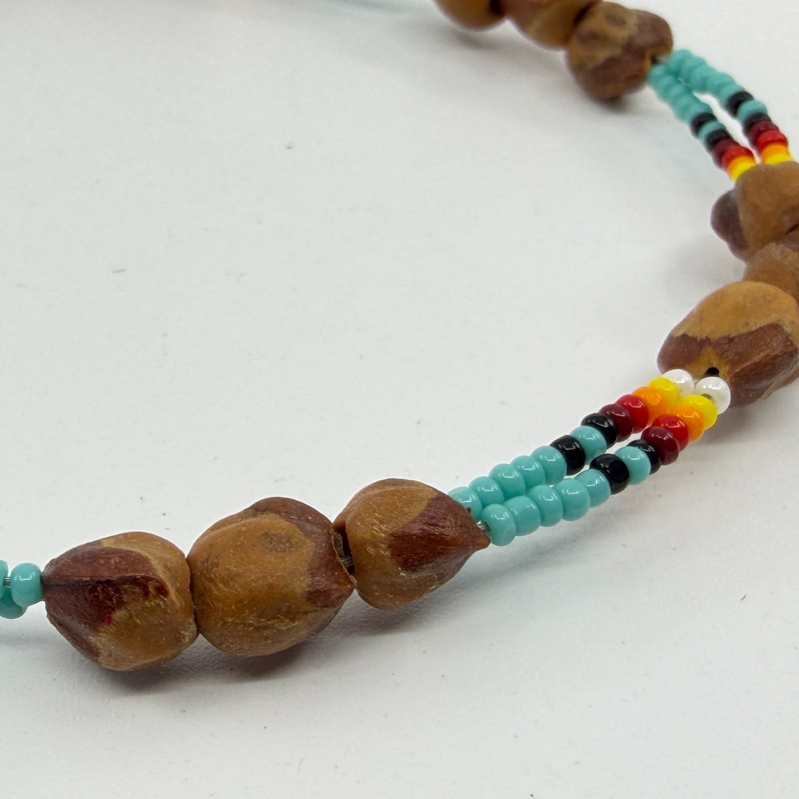 Native American Inspired Seed Bead and Natural Seed Beaded Bracelet Boho Jewelry - Thumbnail 7