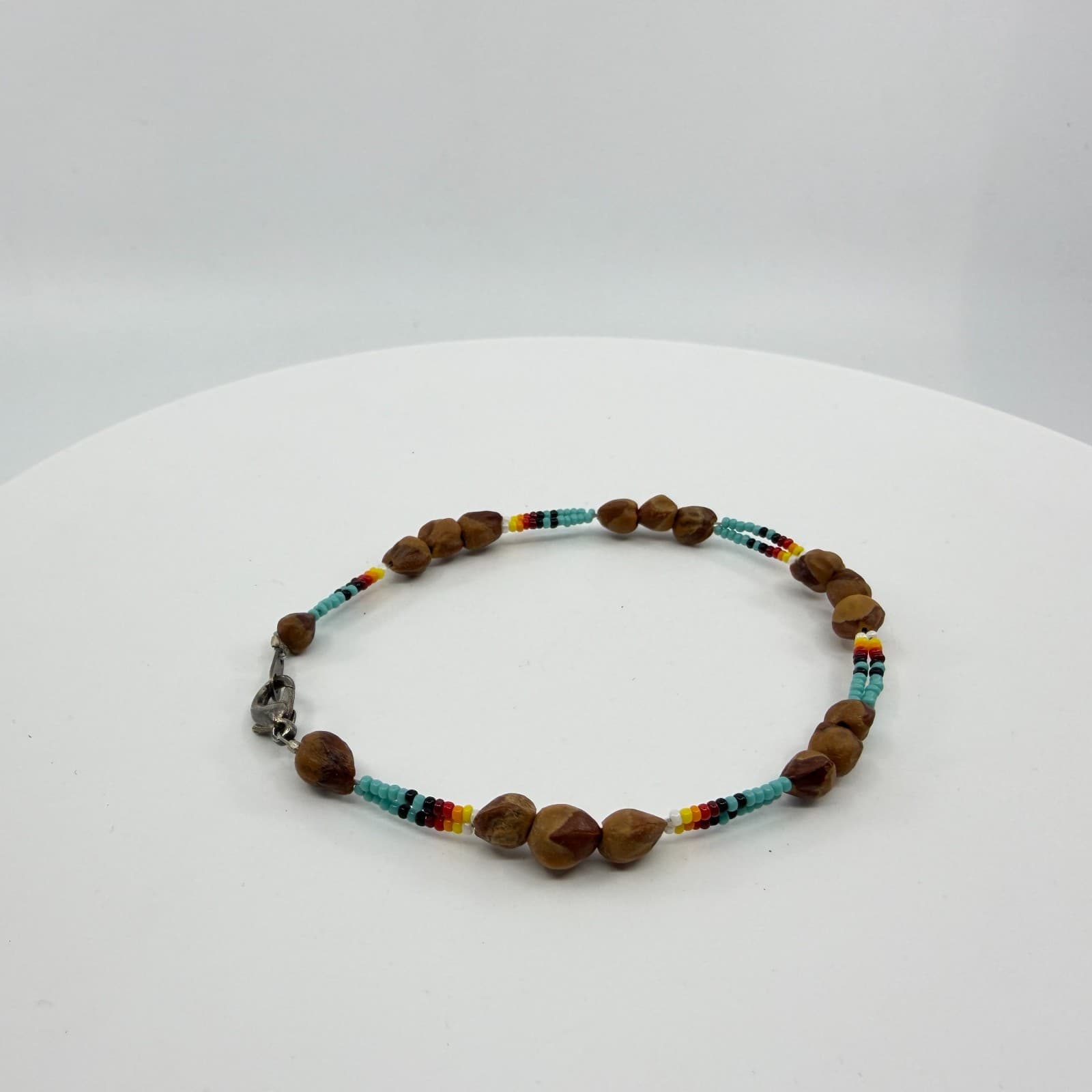 Native American Inspired Seed Bead and Natural Seed Beaded Bracelet Boho Jewelry - Thumbnail 3