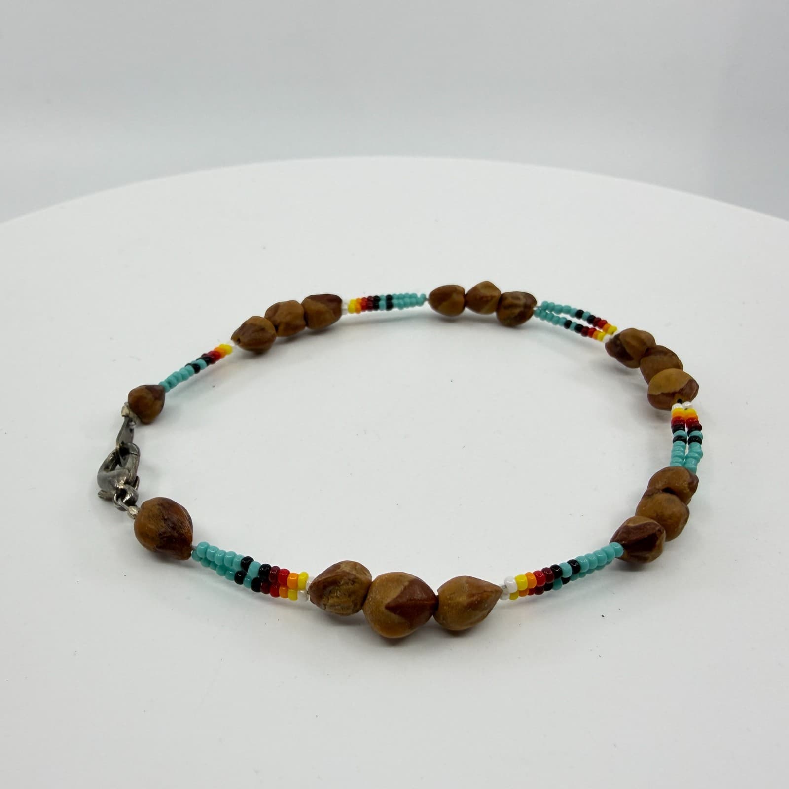 Native American Inspired Seed Bead and Natural Seed Beaded Bracelet Boho Jewelry - Thumbnail 2
