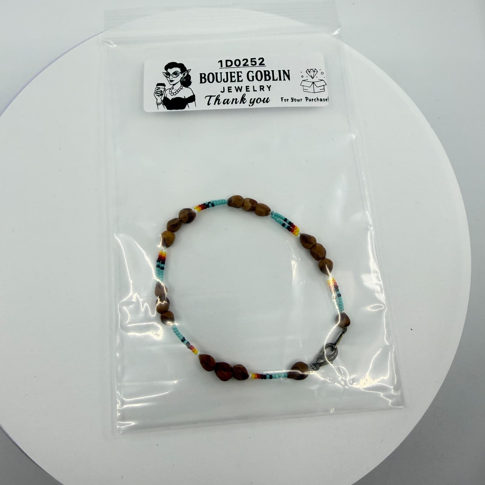 Native American Inspired Seed Bead and Natural Seed Beaded Bracelet Boho Jewelry - Thumbnail 9