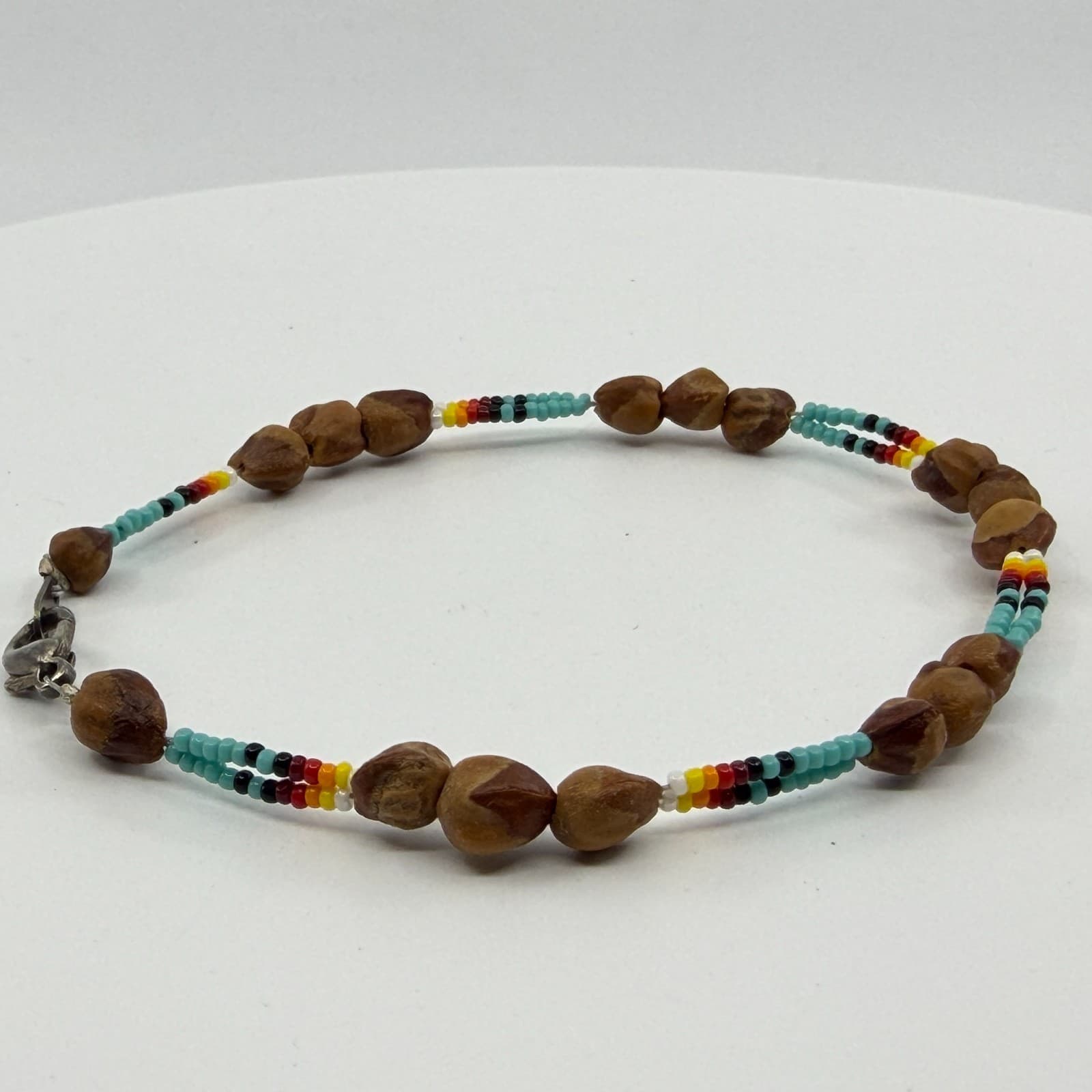 Native American Inspired Seed Bead and Natural Seed Beaded Bracelet Boho Jewelry - Thumbnail 4