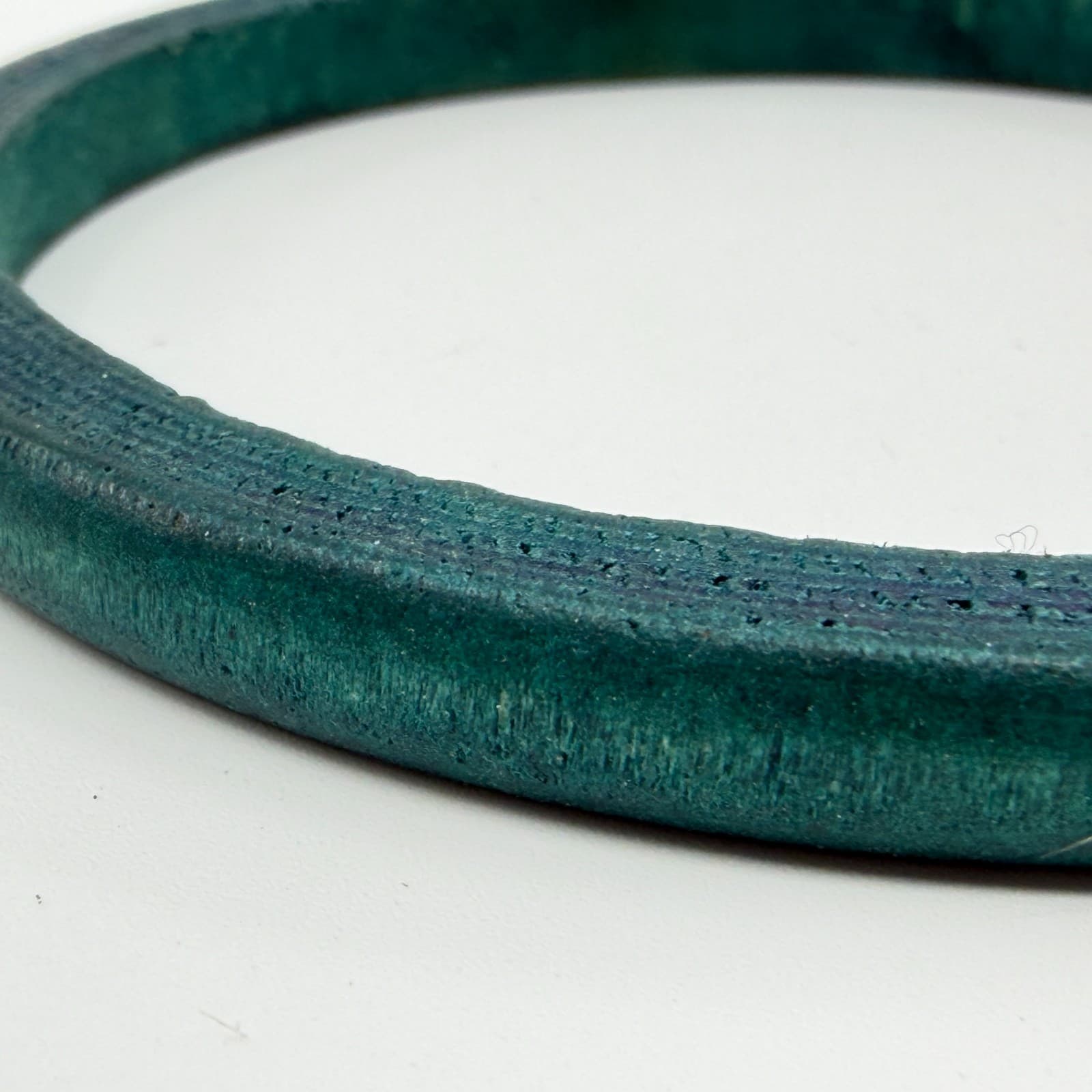 Boho Green Teal Wooden Bangle Bracelet Layering Chunky Festival Statement Gift - Thumbnail 6