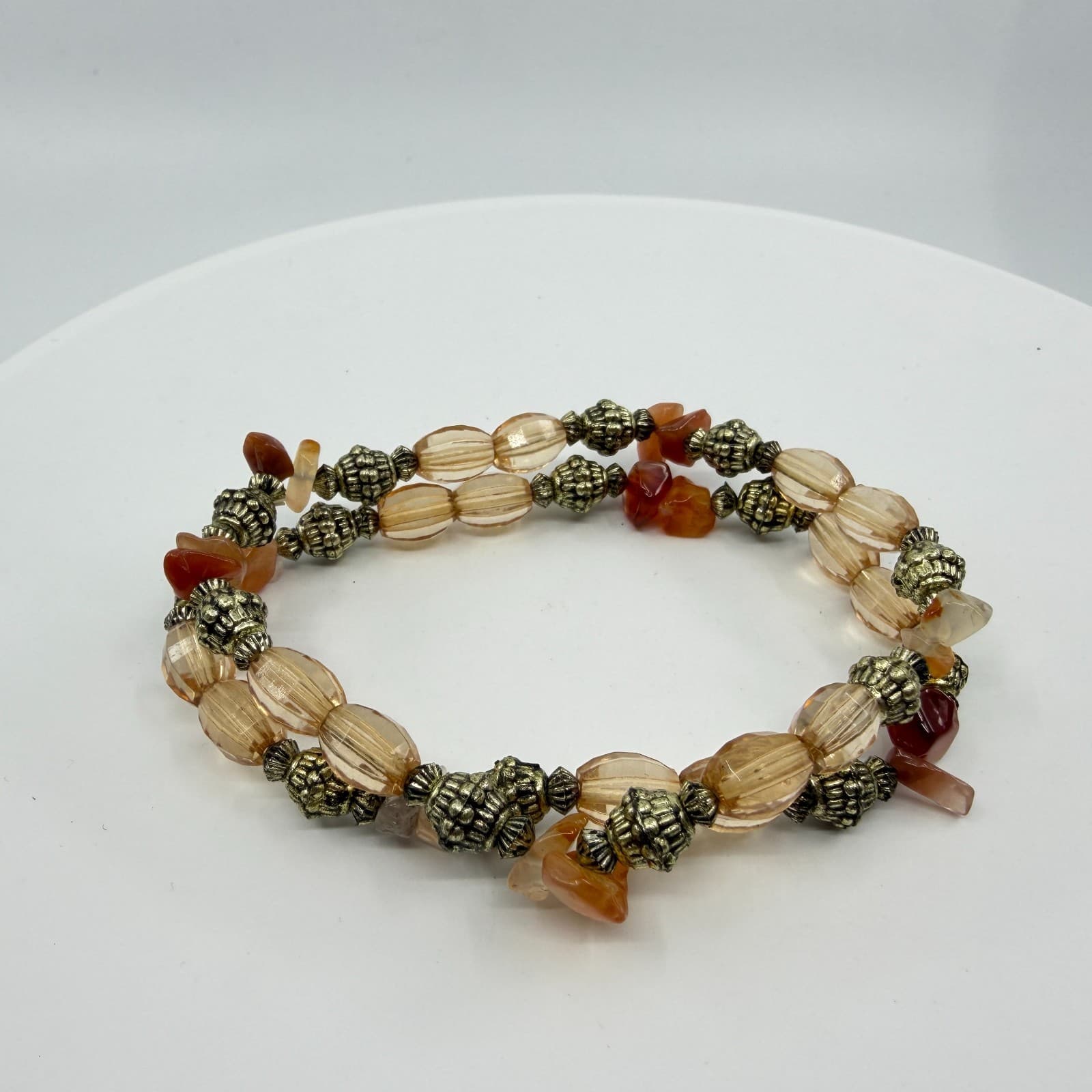Boho Layered Bead Bracelet with Earthy Gemstone Accents Statement Jewelry Gift - Thumbnail 3