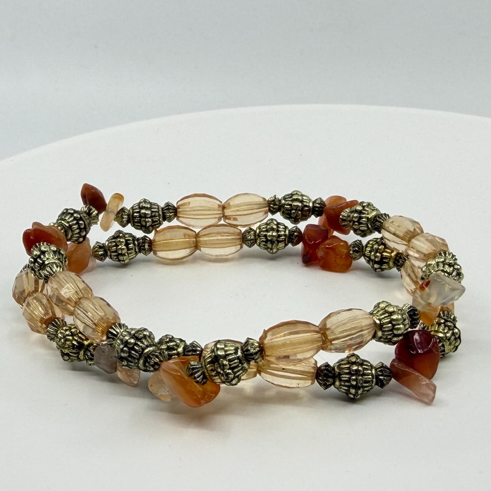 Boho Layered Bead Bracelet with Earthy Gemstone Accents Statement Jewelry Gift - Thumbnail 5
