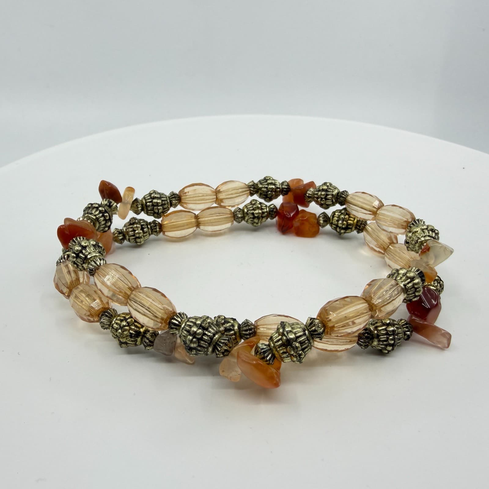 Boho Layered Bead Bracelet with Earthy Gemstone Accents Statement Jewelry Gift - Thumbnail 2