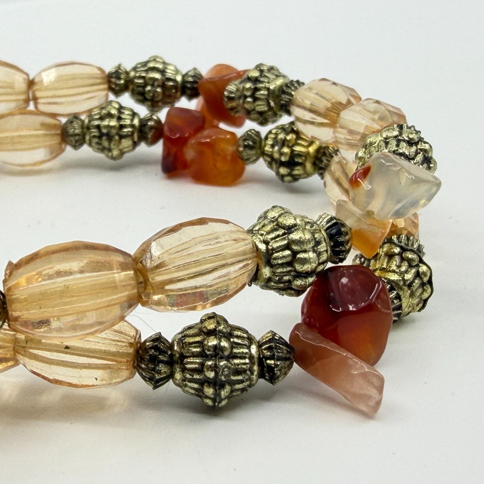Boho Layered Bead Bracelet with Earthy Gemstone Accents Statement Jewelry Gift - Thumbnail 4