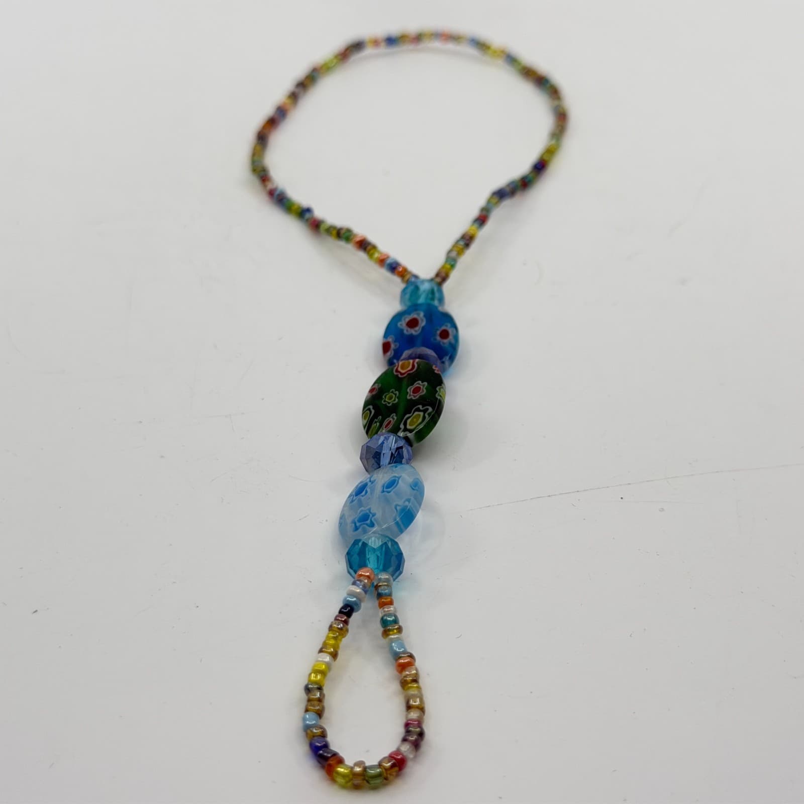 Colorful Boho Floral Barefoot Sandals Set Festival Beach Jewelry Multi-Color - Thumbnail 3