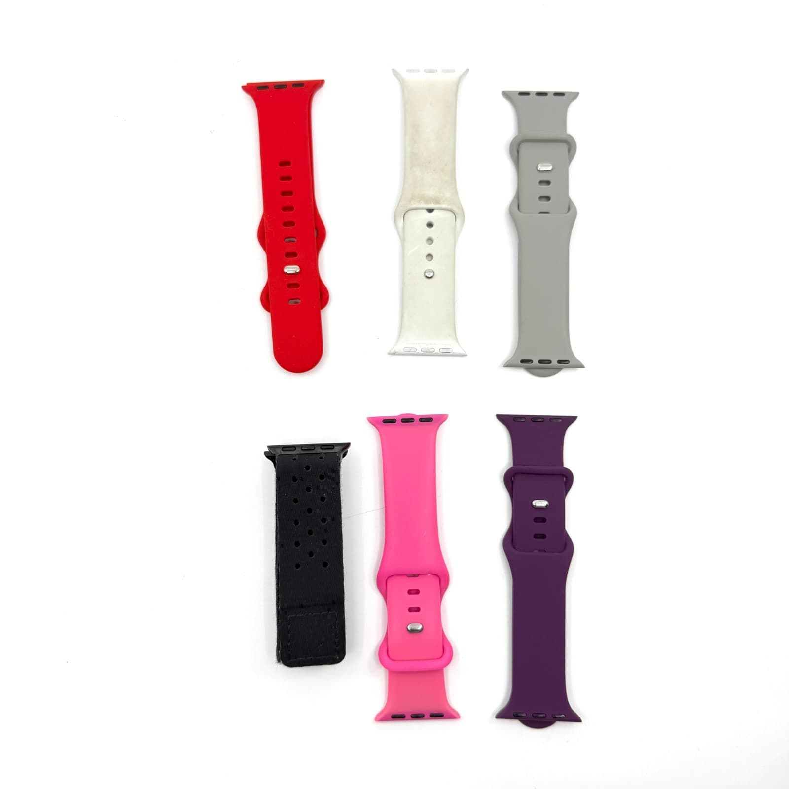 Lot of 6 Replacement Watch Bands Silicone & Sport Straps Colorful Mixed Bundle