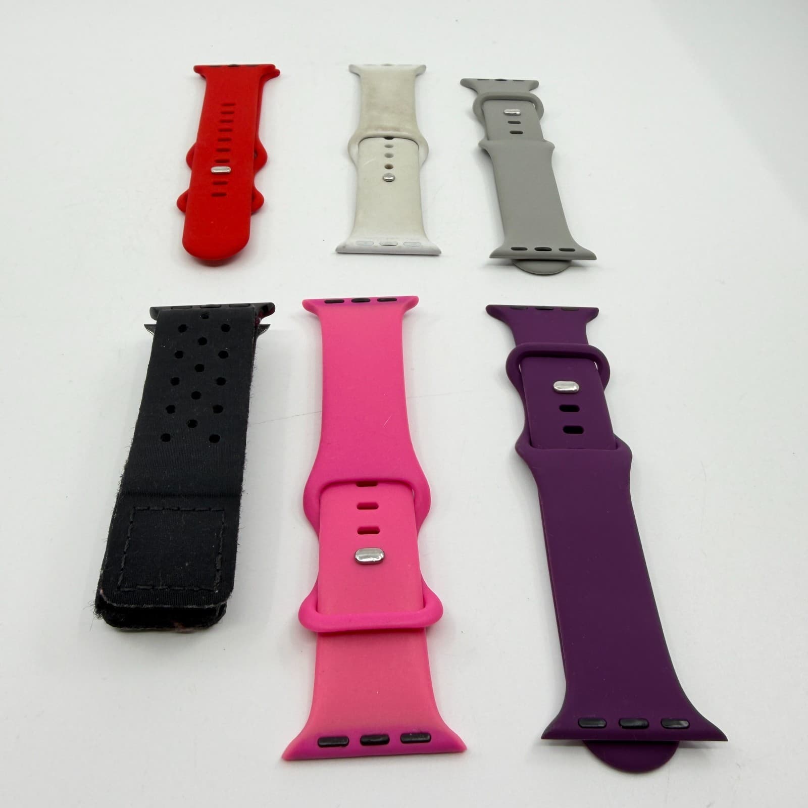 Lot of 6 Replacement Watch Bands Silicone & Sport Straps Colorful Mixed Bundle - Thumbnail 2