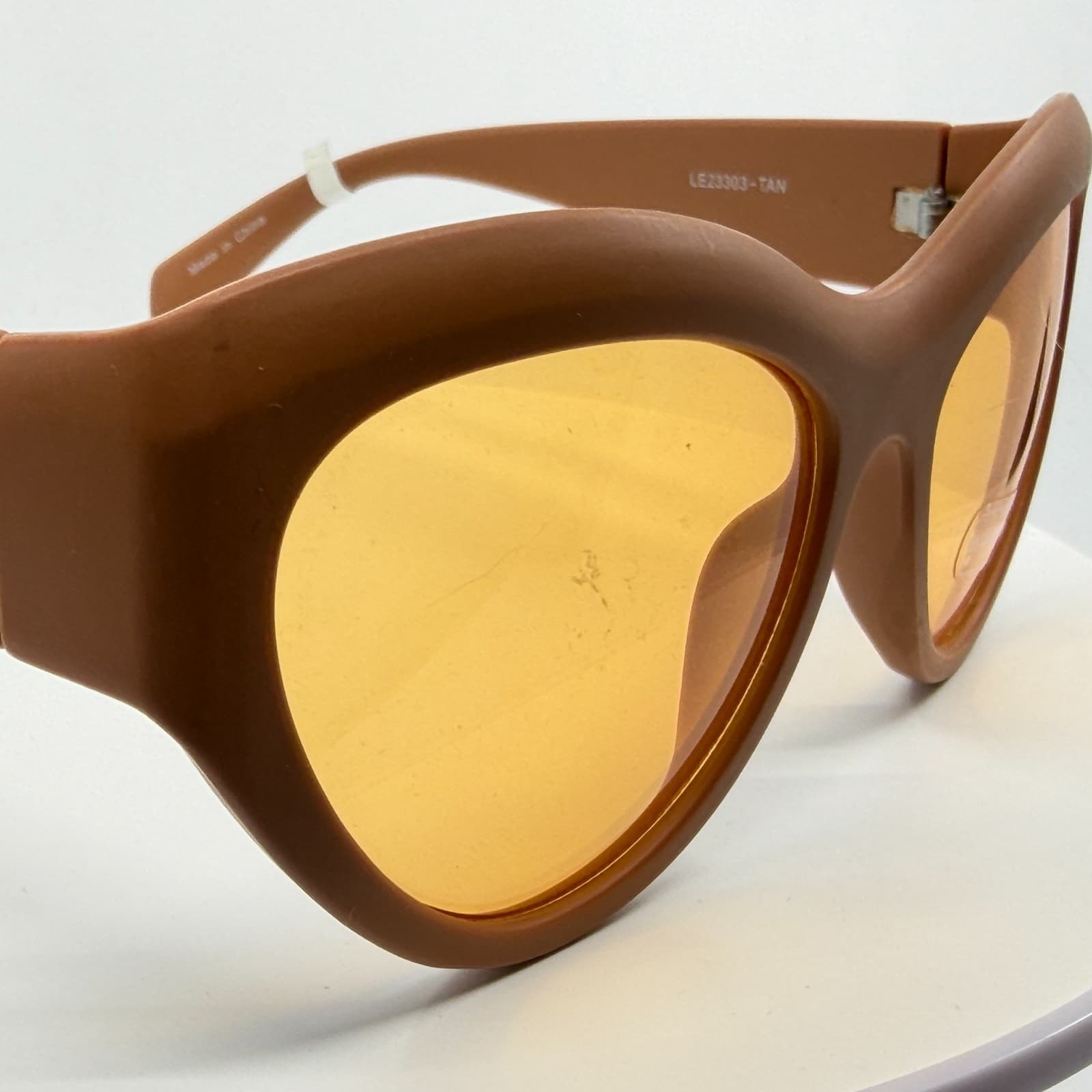 Le Specs LE23303-TAN Oversized Sunglasses Look Brown Orange Lens Vintage - Thumbnail 4