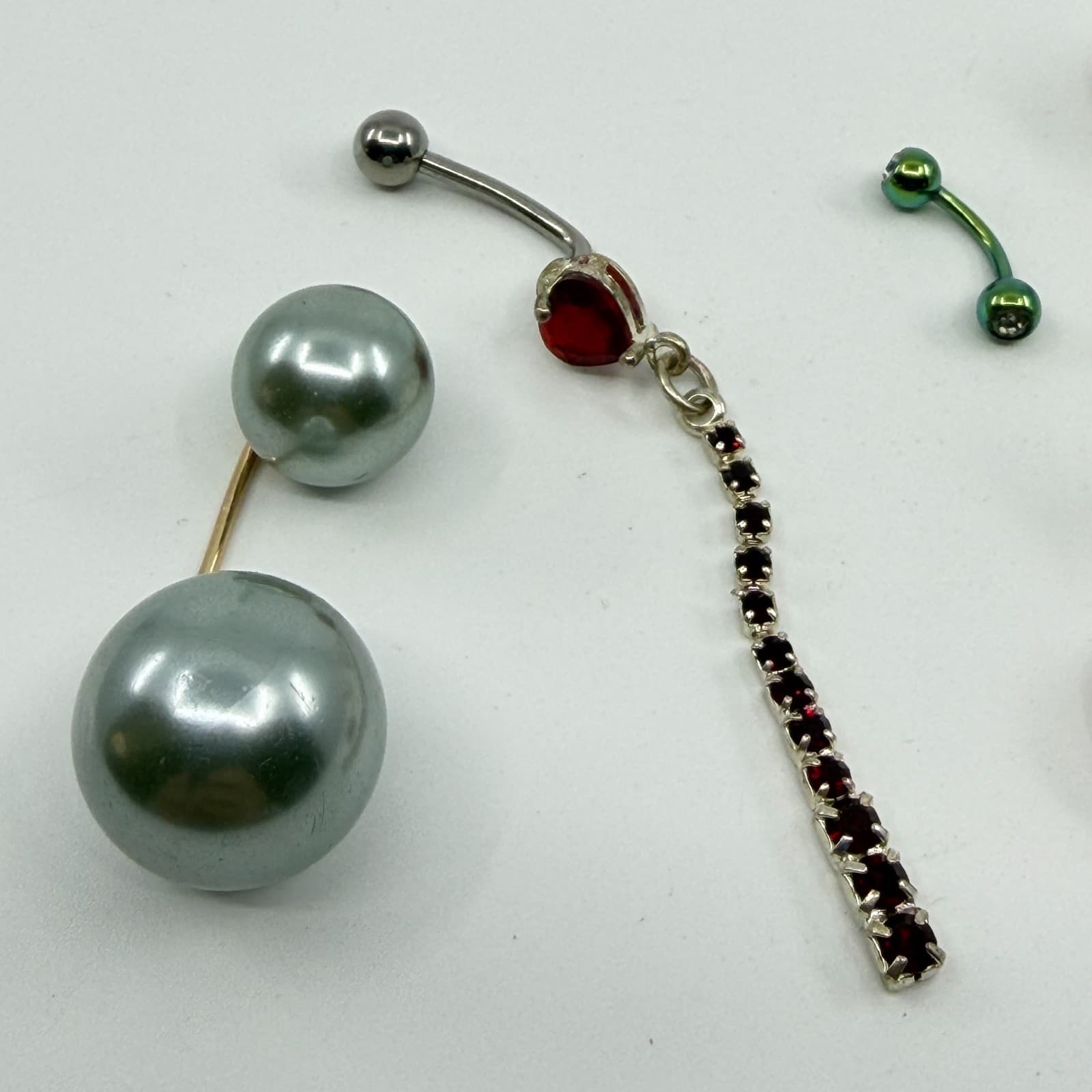 Lot of 5 Trendy Belly Button Rings Statement Dangle Aesthetic Navel Piercings - Thumbnail 5