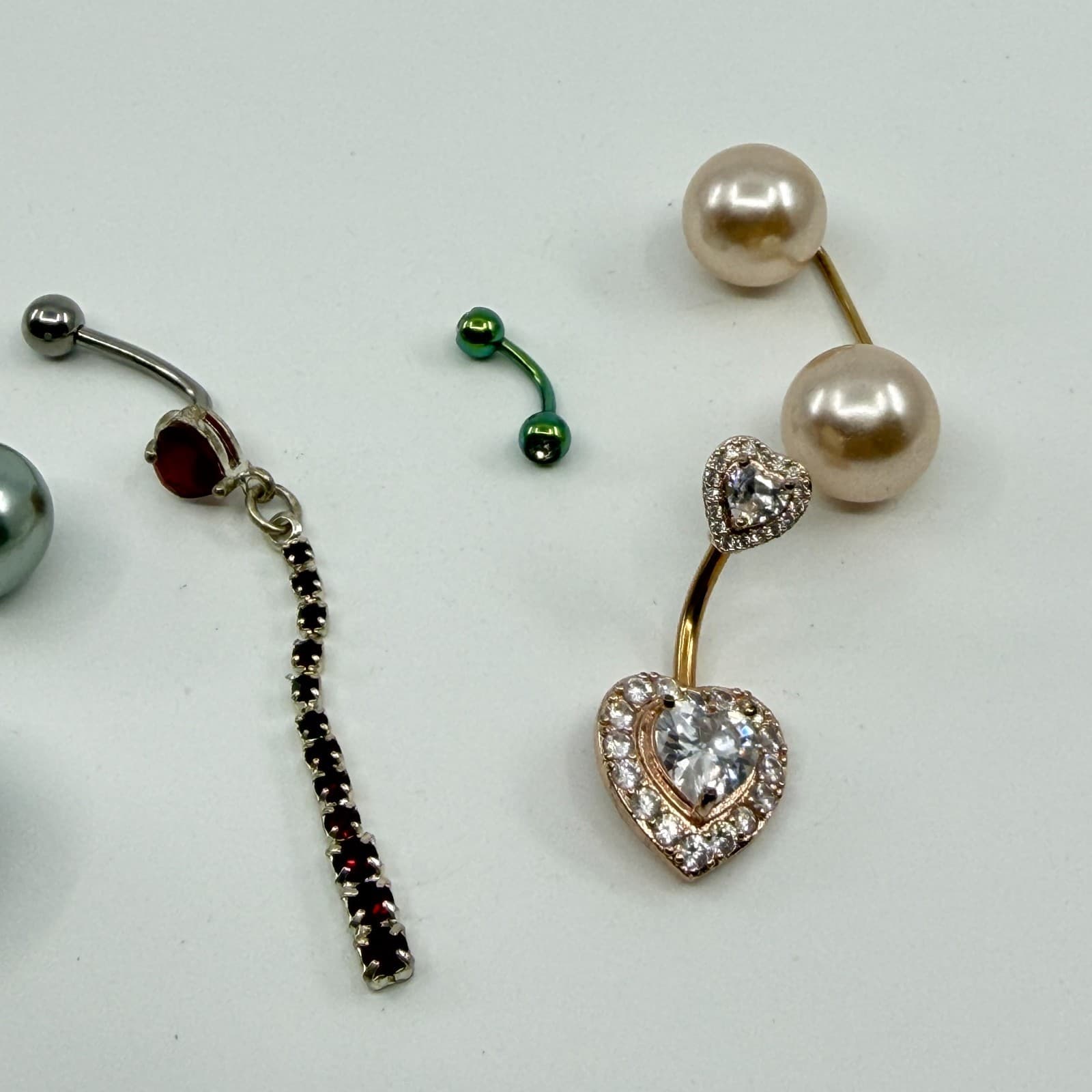 Lot of 5 Trendy Belly Button Rings Statement Dangle Aesthetic Navel Piercings - Thumbnail 4