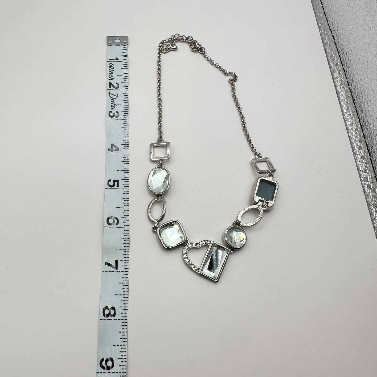 Vintage 80s White House Black Silver Tone Revrsible Rhinestone Statement Jewelry - Thumbnail 7