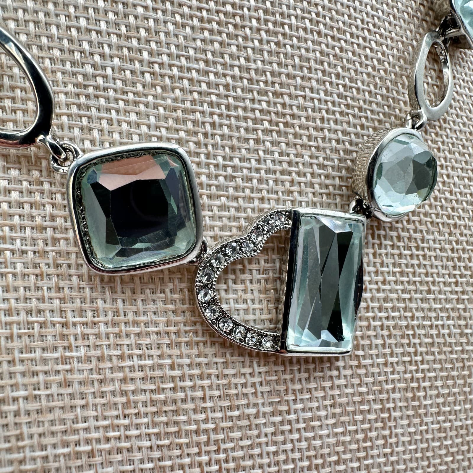 Vintage 80s White House Black Silver Tone Revrsible Rhinestone Statement Jewelry - Thumbnail 3