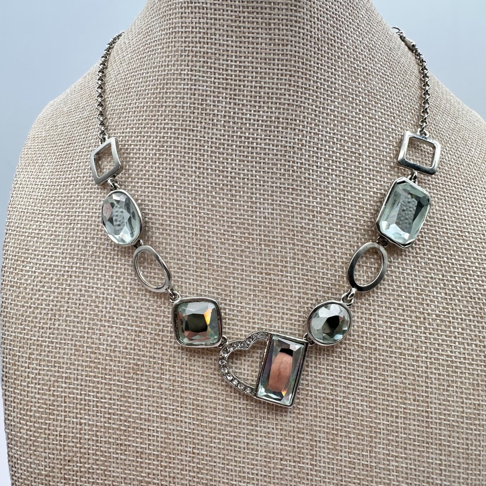 Vintage 80s White House Black Silver Tone Revrsible Rhinestone Statement Jewelry - Thumbnail 5