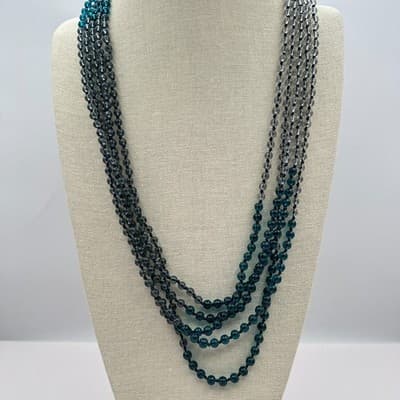 Vintage Y2K Multi Strand Beaded Necklace Statement Women's Classic Jewelry