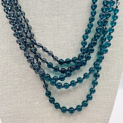 Vintage Y2K Multi Strand Beaded Necklace Statement Women's Classic Jewelry - Thumbnail 2