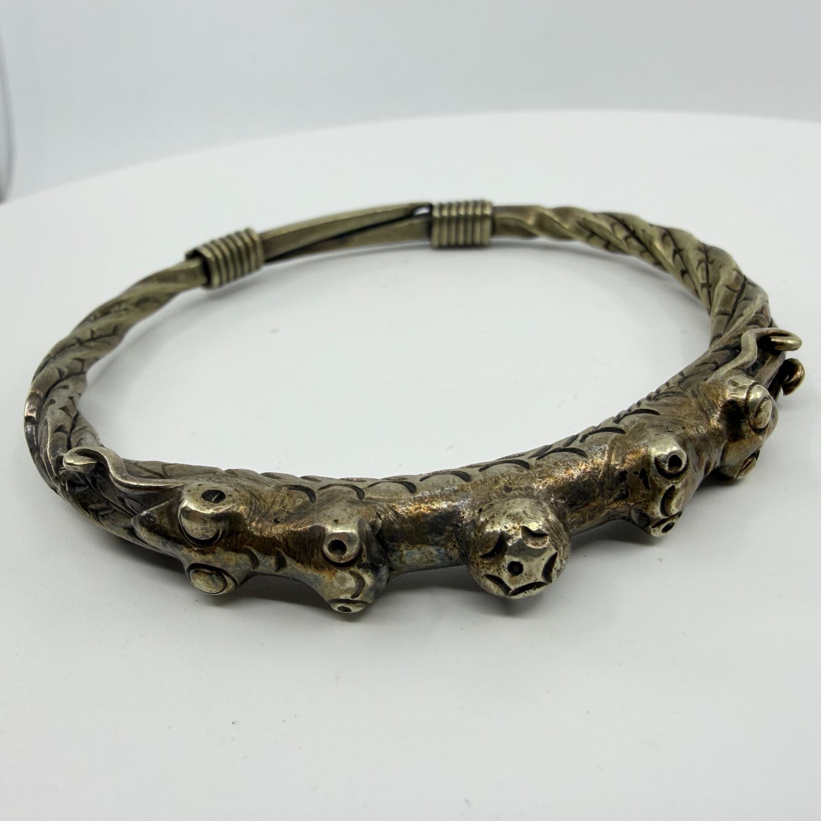 Gothic Dragon Torque Bracelet Cuff Statement Bangle Festival Boho Y2K Aesthetic - Thumbnail 4