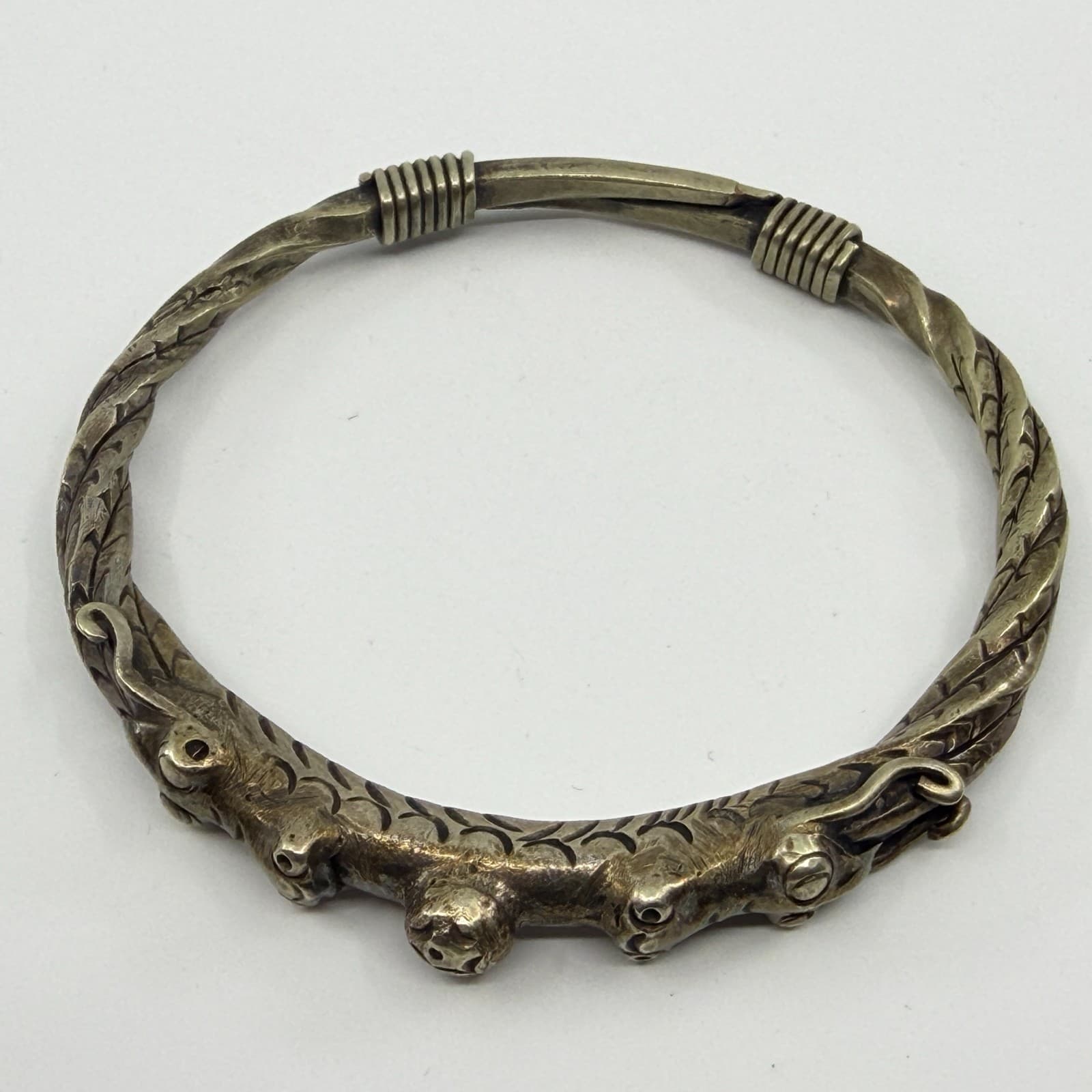 Gothic Dragon Torque Bracelet Cuff Statement Bangle Festival Boho Y2K Aesthetic - Thumbnail 6