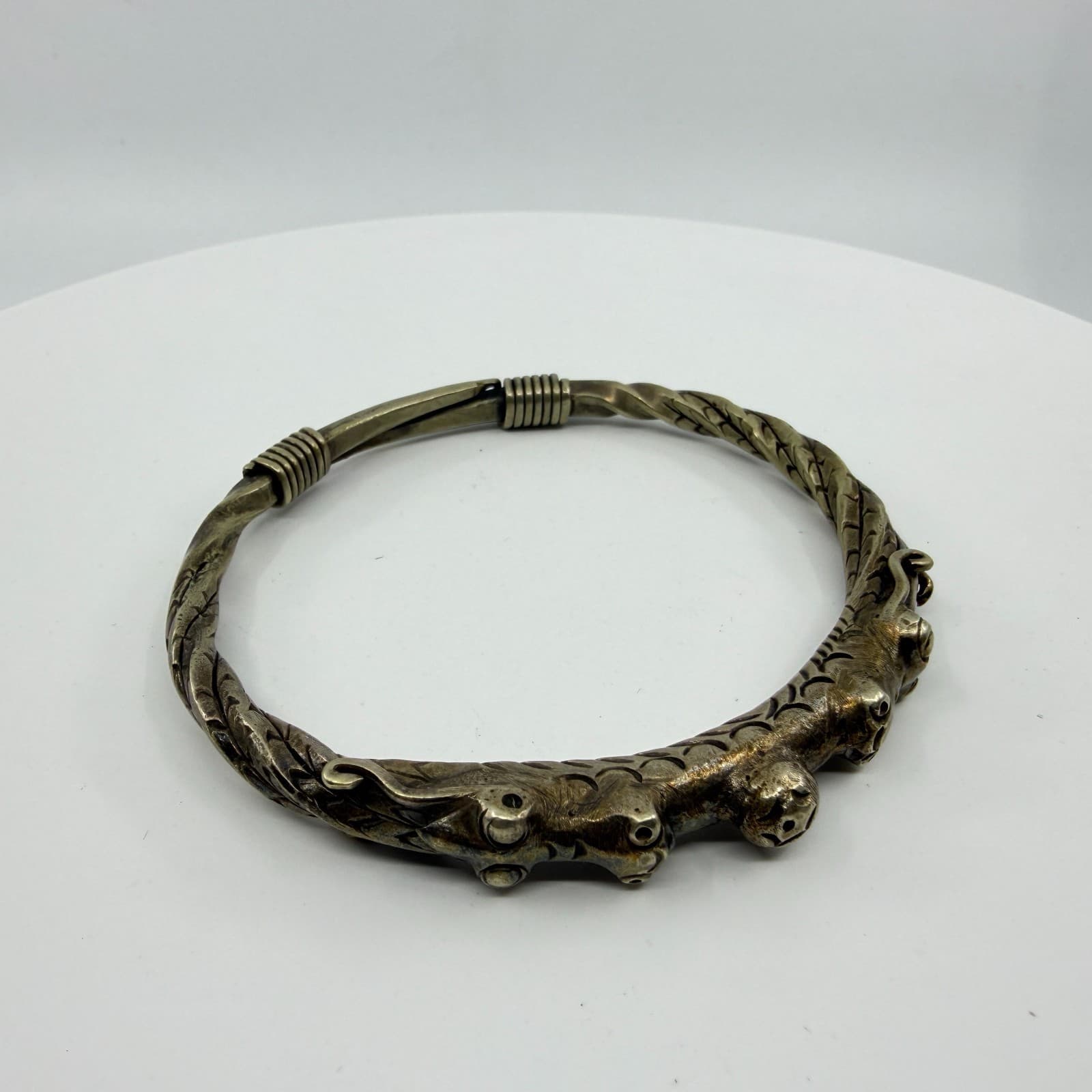 Gothic Dragon Torque Bracelet Cuff Statement Bangle Festival Boho Y2K Aesthetic - Thumbnail 3