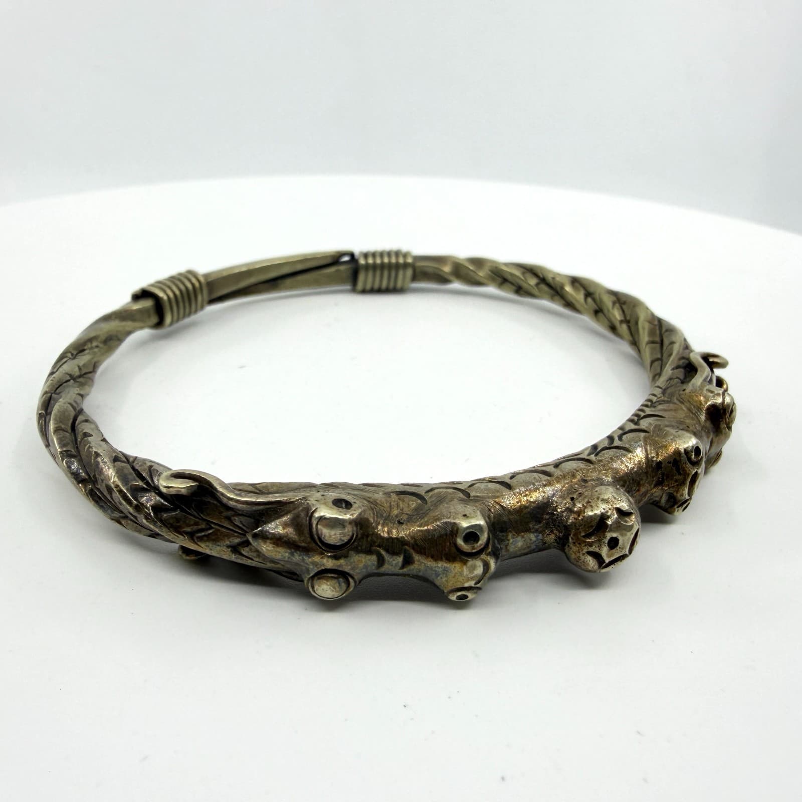 Gothic Dragon Torque Bracelet Cuff Statement Bangle Festival Boho Y2K Aesthetic - Thumbnail 2