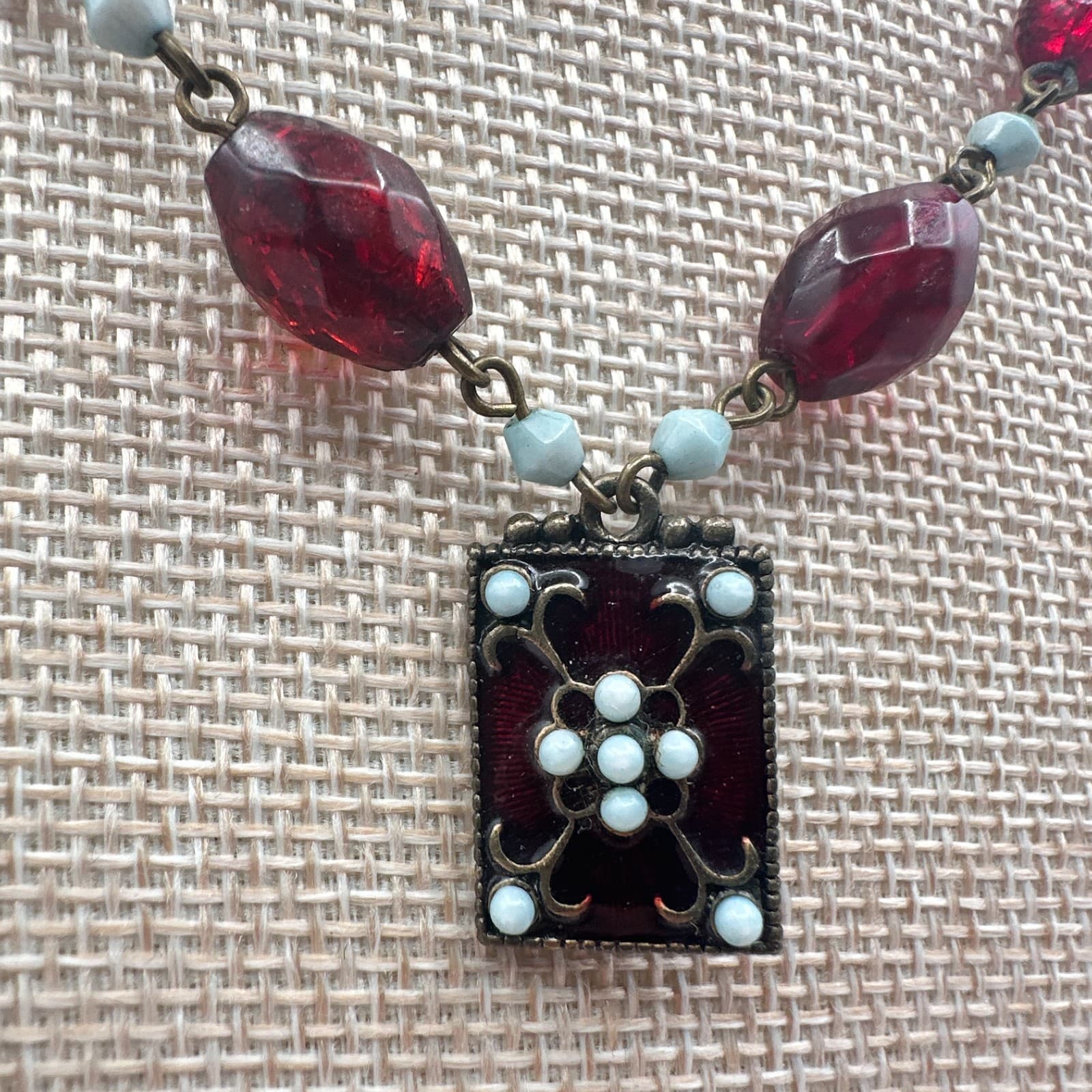 Vintage 80s Silver Tone Triple Strand Diamond Station Necklace Classic Jewelry - Thumbnail 5