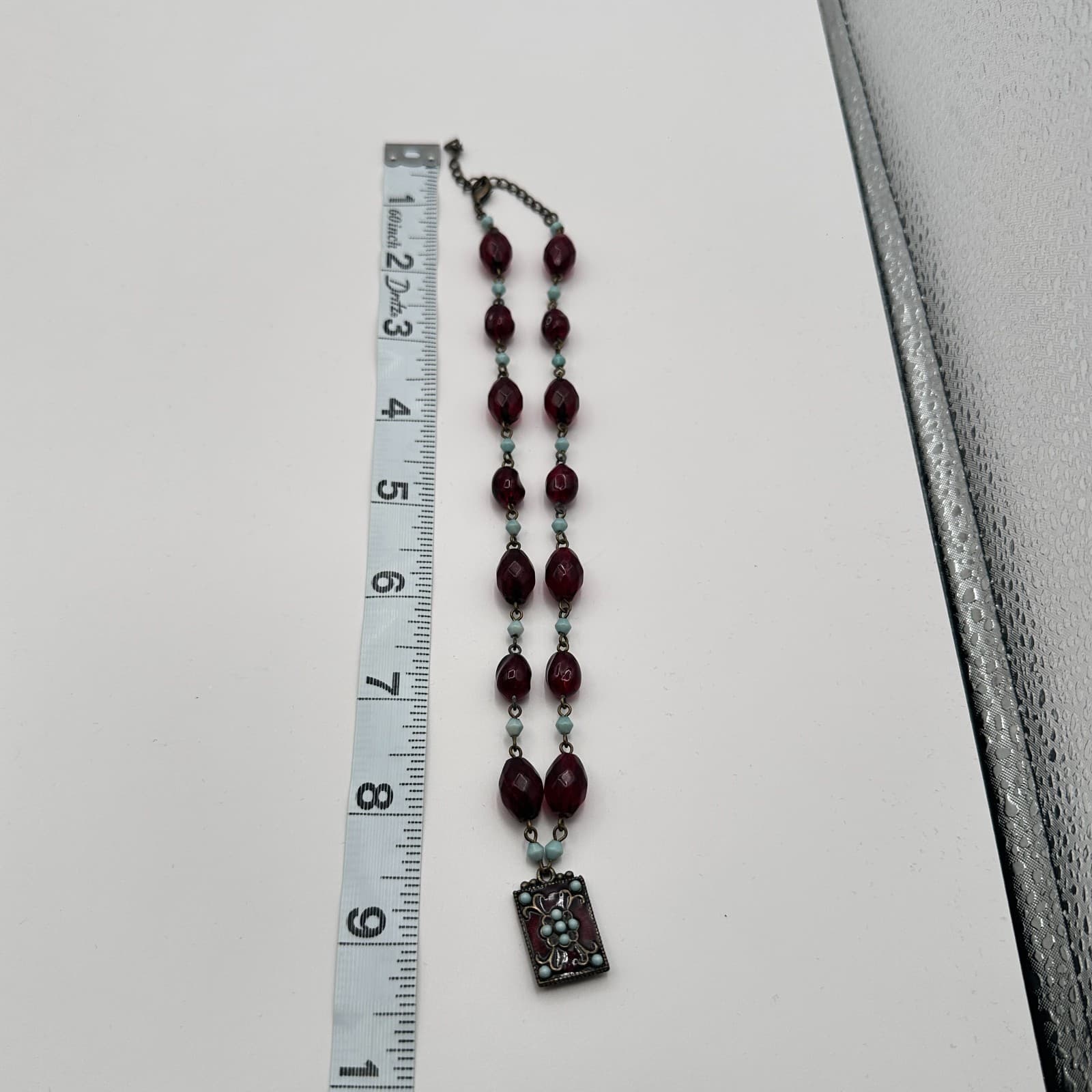 Vintage 80s Silver Tone Triple Strand Diamond Station Necklace Classic Jewelry - Thumbnail 7