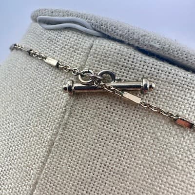 Vintage Y2K Silver Tone Tassel Faux Pearl Rhinestone Pendent Necklace Jewelry - Thumbnail 8