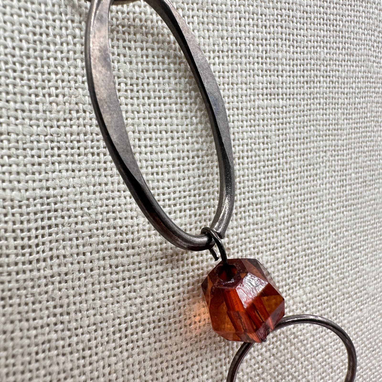 Vintage Y2K Geometric Link Brown Beaded Necklace Women's Classic Fashion Jewelry - Thumbnail 4