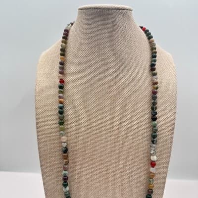 Vintage 90s Natural Stone Beaded Necklace Boho Women's Classic Fashion Jewelry - Thumbnail 6