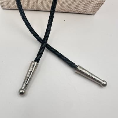 Vintage Y2K Silver Tone Clear Rhinestone Fringe Bolo Tie Cowgirl Jewelry - Thumbnail 5