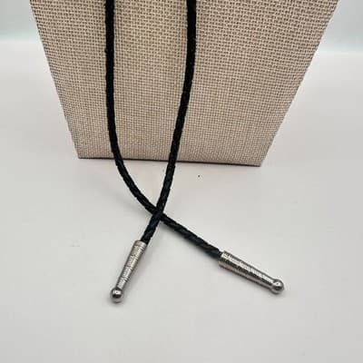 Vintage Y2K Silver Tone Clear Rhinestone Fringe Bolo Tie Cowgirl Jewelry - Thumbnail 4