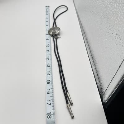 Vintage Y2K Silver Tone Clear Rhinestone Fringe Bolo Tie Cowgirl Jewelry - Thumbnail 8