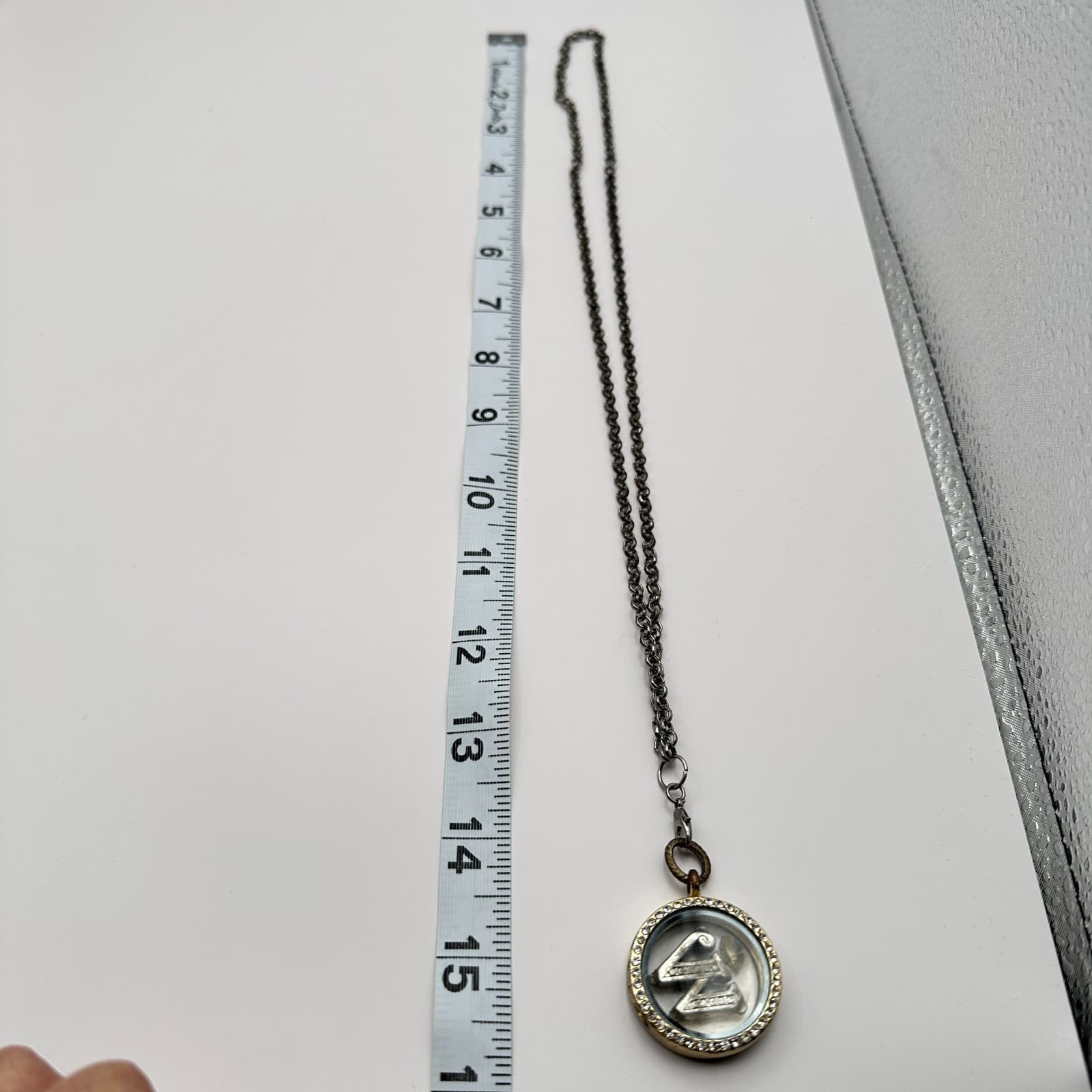 Vintage Y2K Clear Rhinestone W Pendent Necklace Retro Women's Classic Jewelry - Thumbnail 9