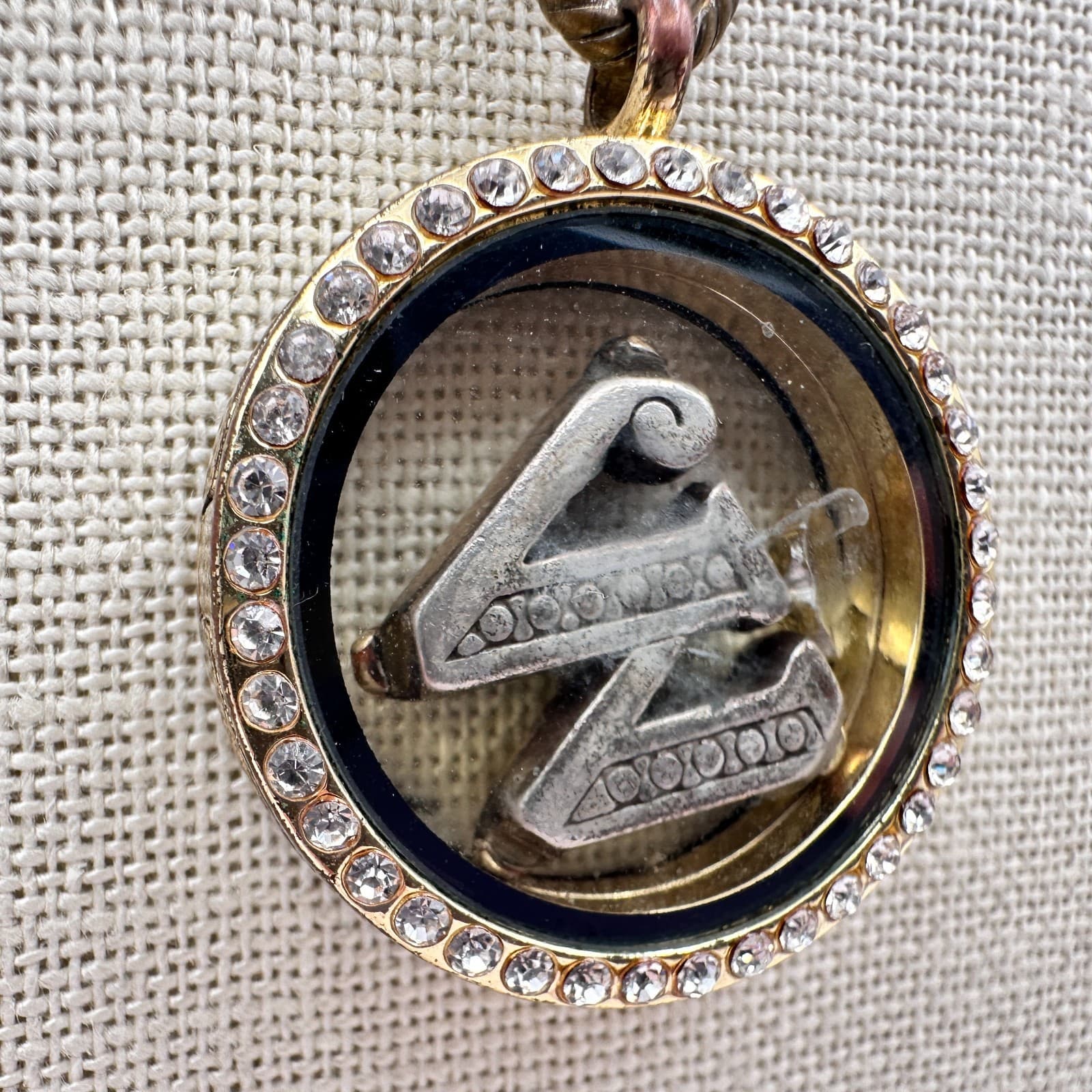 Vintage Y2K Clear Rhinestone W Pendent Necklace Retro Women's Classic Jewelry - Thumbnail 5