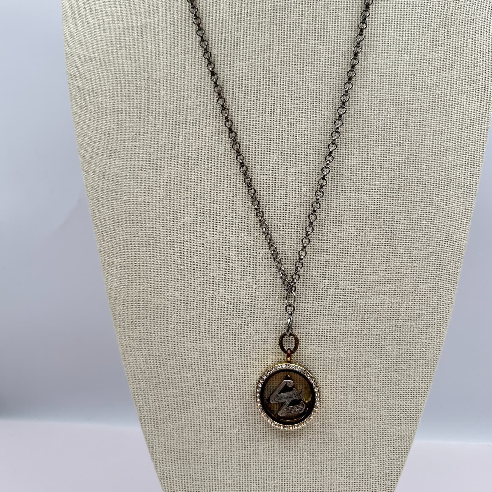 Vintage Y2K Clear Rhinestone W Pendent Necklace Retro Women's Classic Jewelry - Thumbnail 6